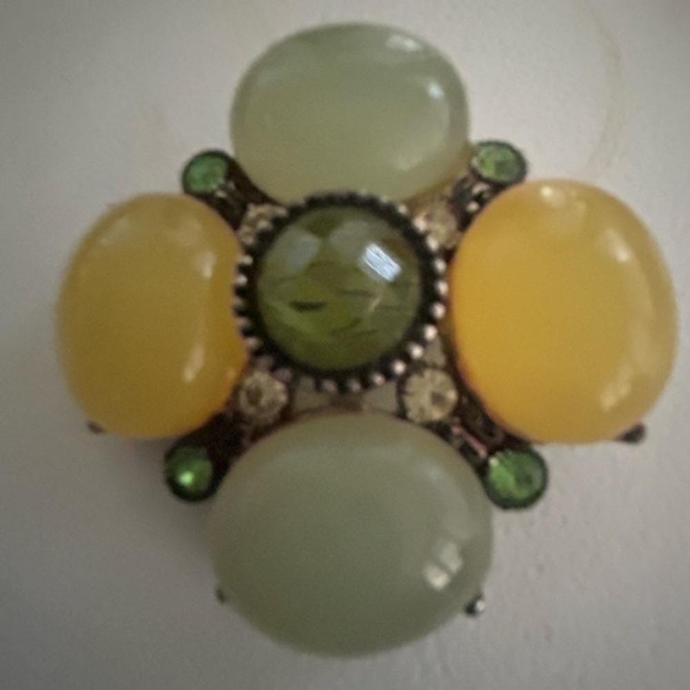 Cabochon And Rhinestone Brooch Or Necklace - Picture 4 of 5